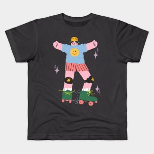 Roller Skate Girl Club Kids T-Shirt